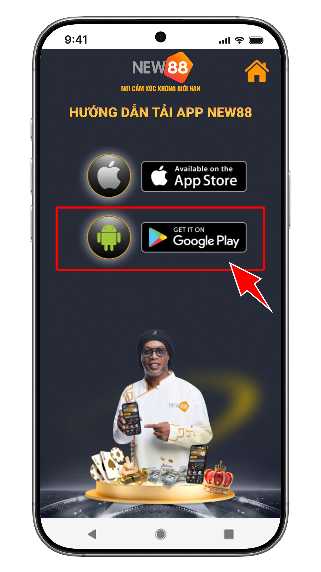 New88 - Hướng dẫn tải app trên điện thoại di động